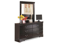 Huey Vineyard Black Queen Sleigh Bedroom Set with Dresser and Mirror