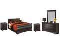 Huey Vineyard Full Sleigh Bedroom Set, Black