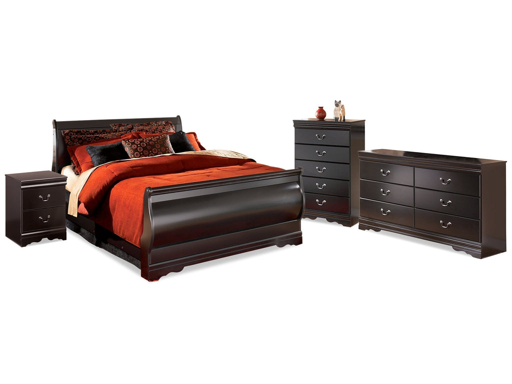 Huey Vineyard Full Sleigh Bedroom Set, Black