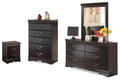 Huey Vineyard Dresser, Mirror, Chest and Nightstand, Black