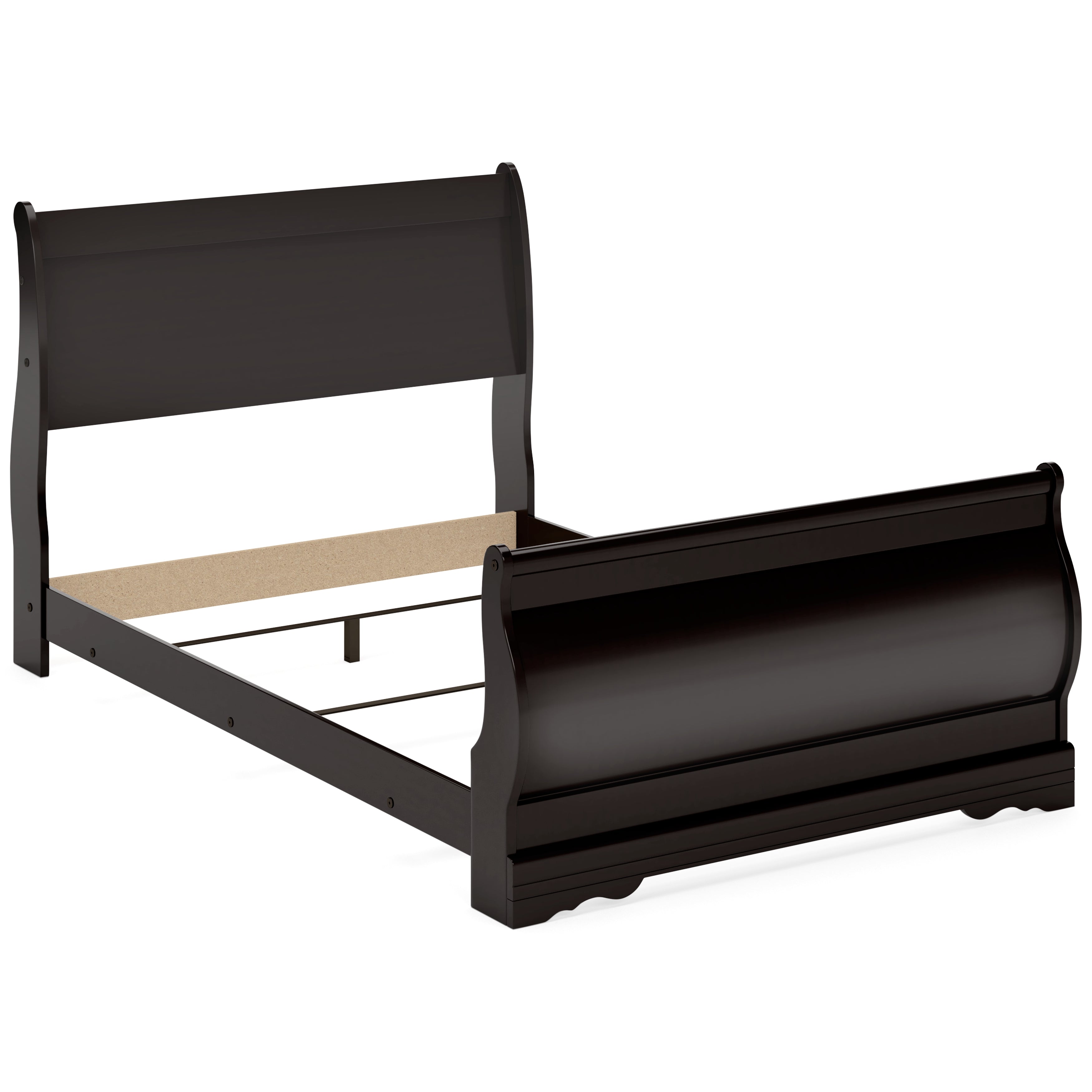 Huey Vineyard Black Full Sleigh Bed & Chest & 2 Nightstands