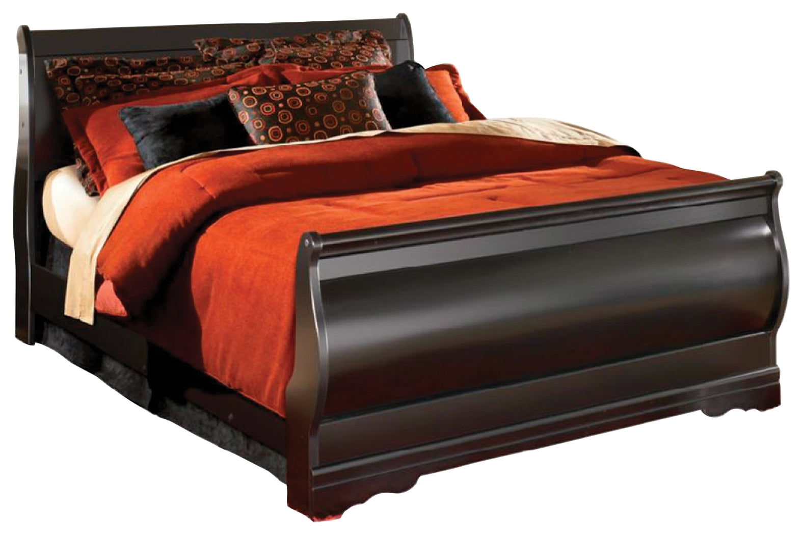 Huey Vineyard Queen Sleigh Bedroom Set, Black