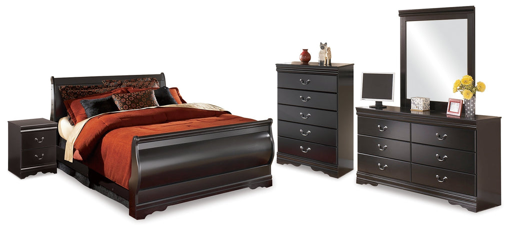 Huey Vineyard Full Sleigh Bedroom Set, Black