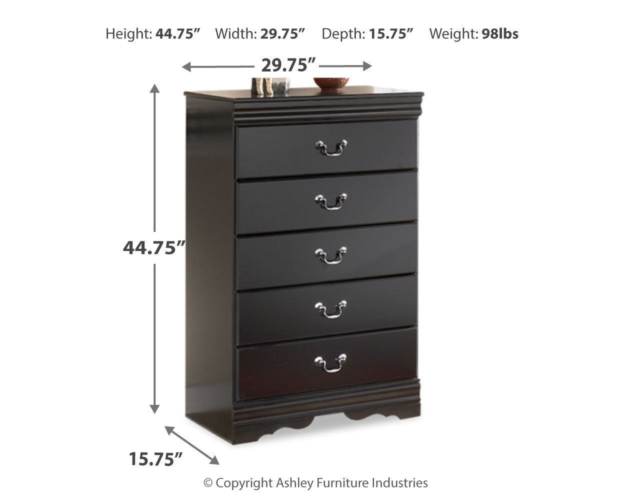 Huey Vineyard Full Sleigh Bedroom Set, Black