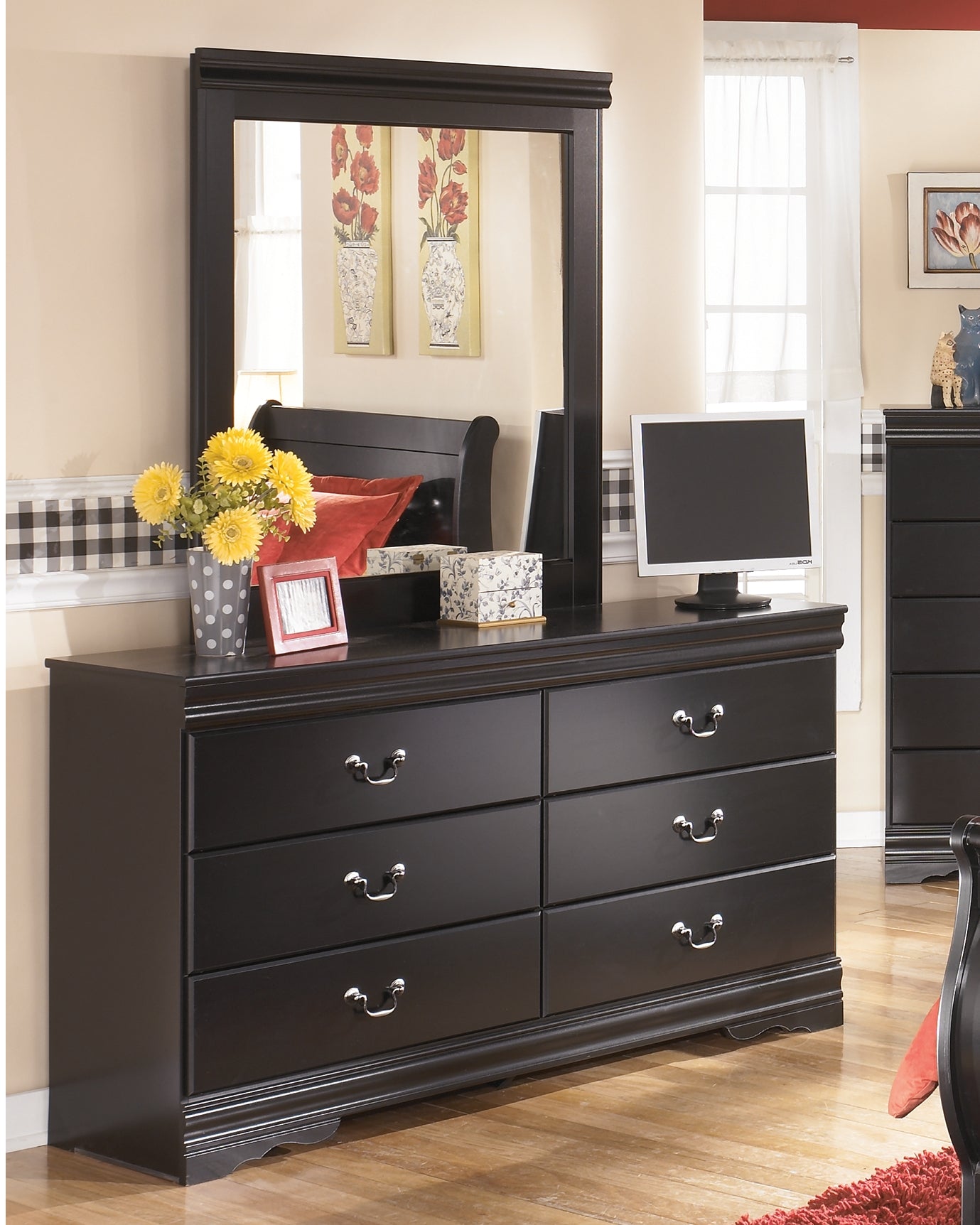 Huey Vineyard Full Sleigh Bedroom Set, Black