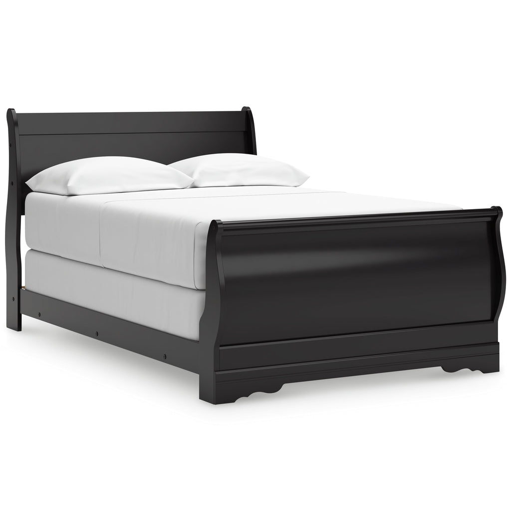 Huey Vineyard Black Full Sleigh Bedroom Set with Dresser