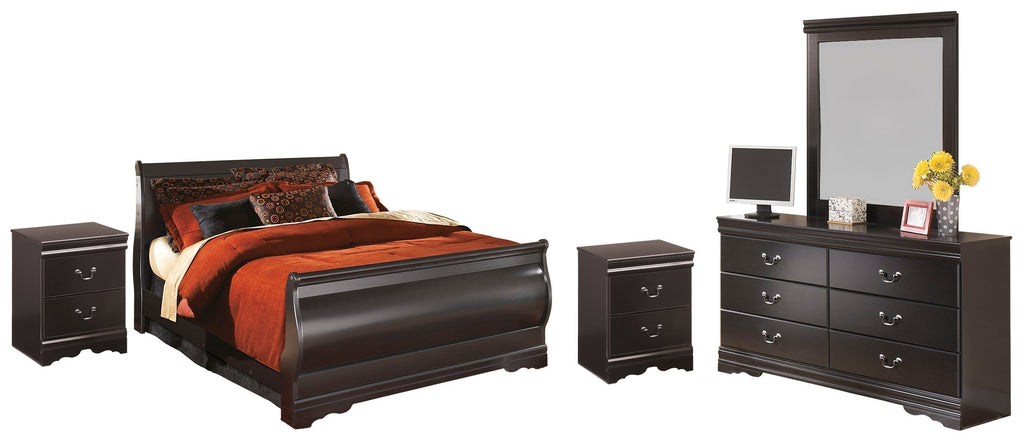 Huey Vineyard Full Sleigh Bedroom Set, Black
