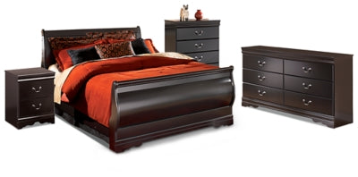 Huey Vineyard Queen Sleigh Bedroom Set, Black
