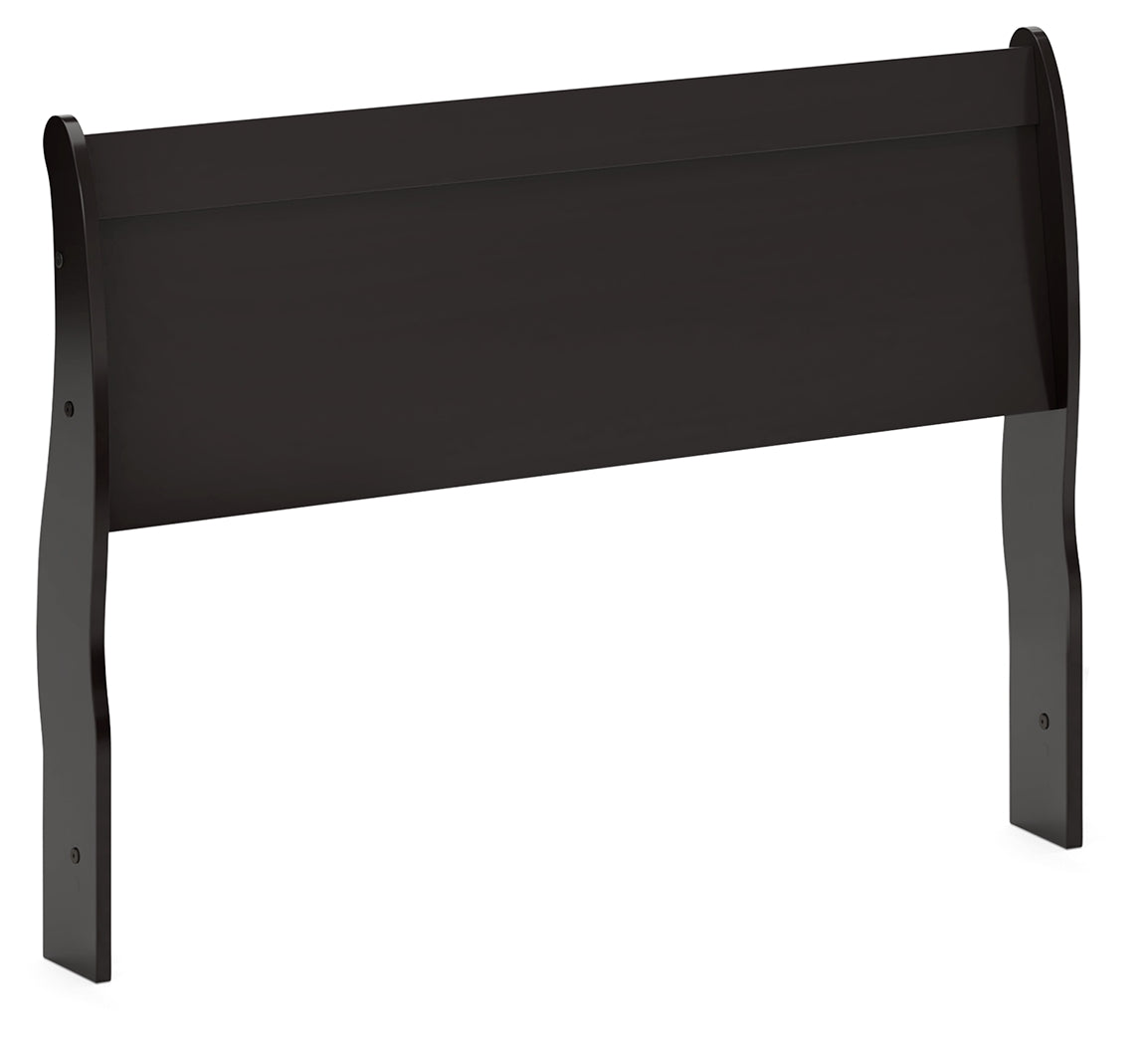 Huey Vineyard Queen Sleigh Headboard, Dresser, Mirror and Nightstand, Black