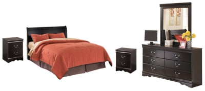 Huey Vineyard Queen Sleigh Headboard, Black