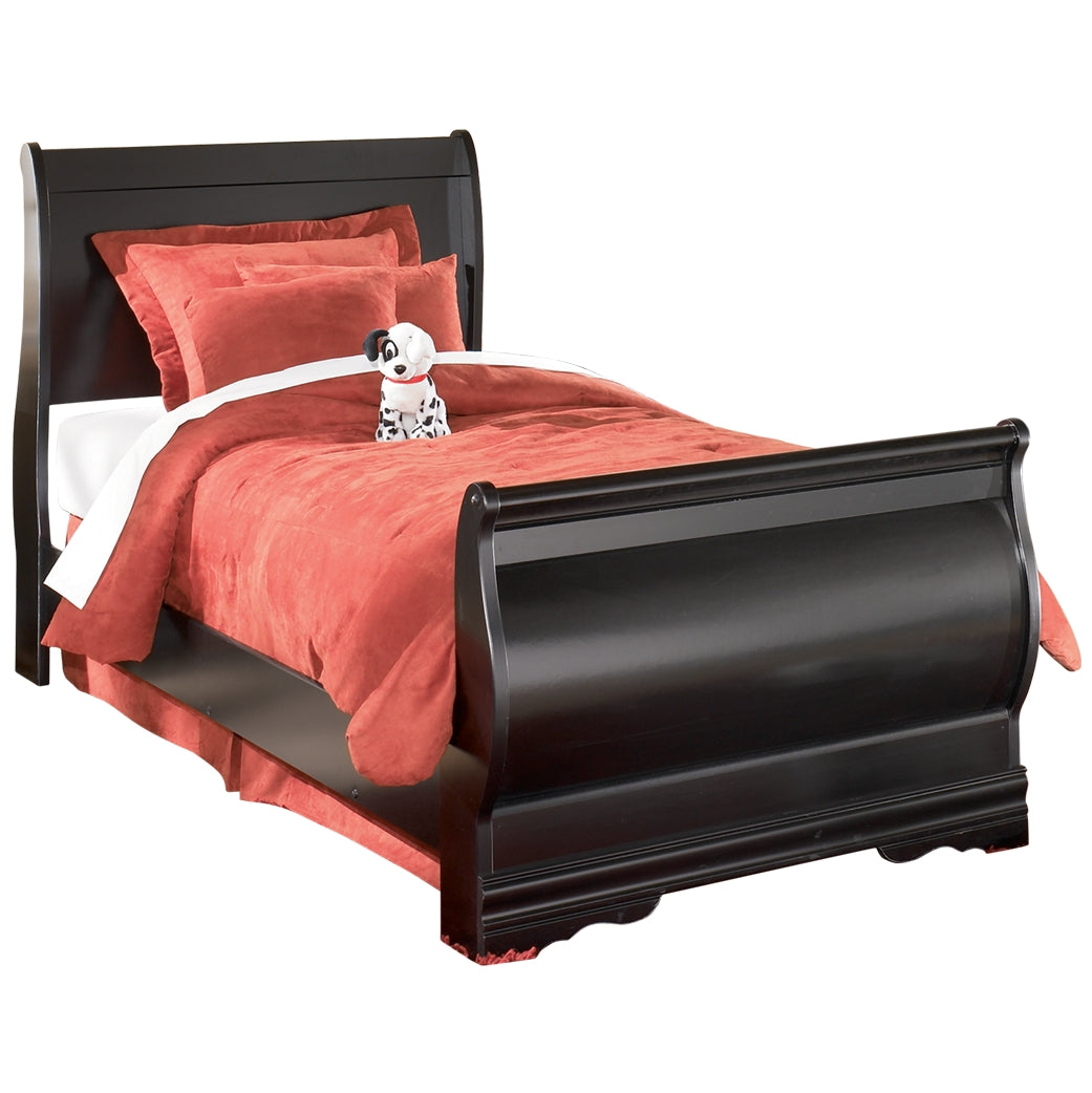 Huey Vineyard Black Twin Sleigh Bed