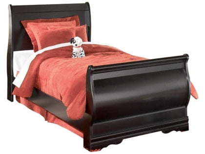 Huey Vineyard Black Twin Sleigh Bedroom Set with Chest