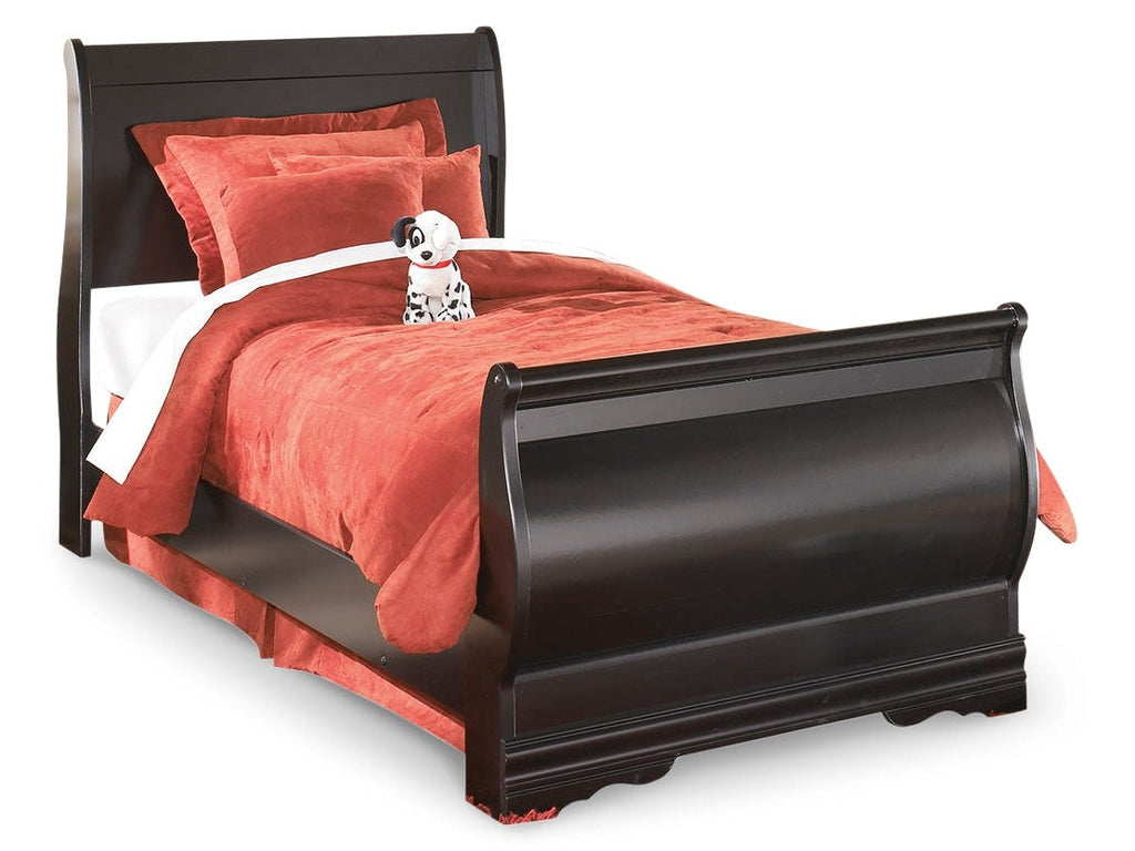 Huey Vineyard Twin Sleigh Bedroom Set, Black