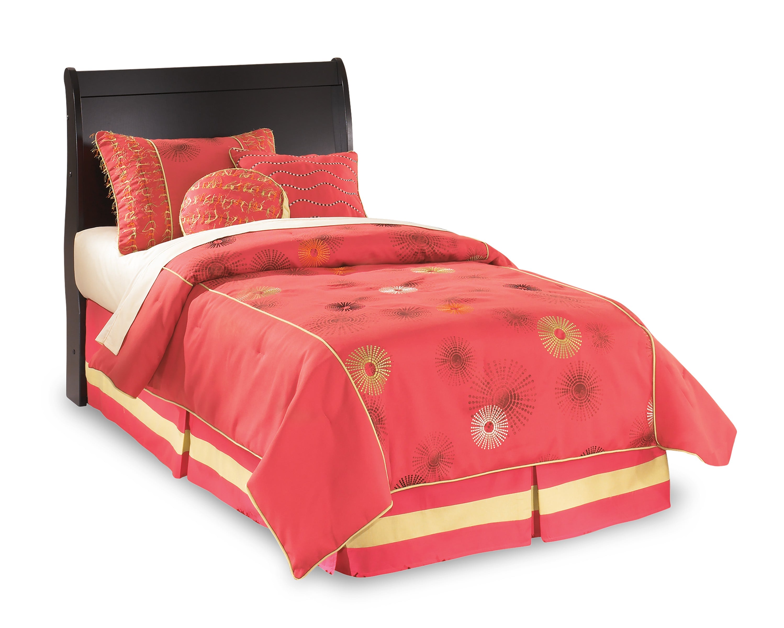 Huey Vineyard Twin Sleigh Bedroom Set, Black