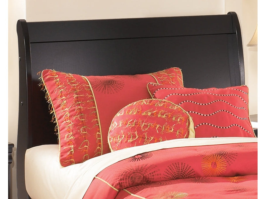 Huey Vineyard Black Twin Sleigh Headboard