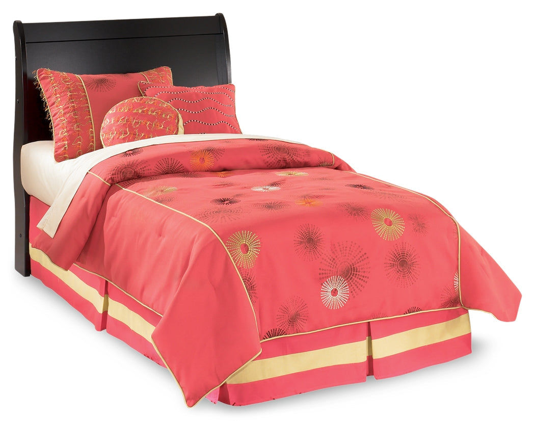 Huey Vineyard Black Twin Sleigh Headboard