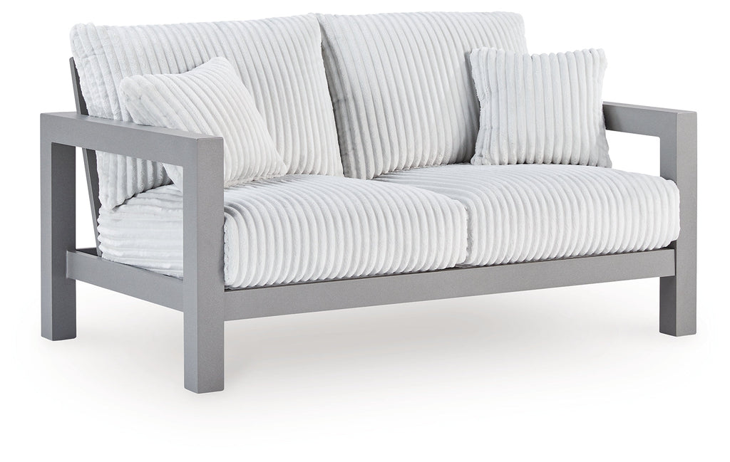 Hurley Park Gray Outdoor Loveseat with Cushion