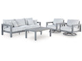 Hurley Park Gray Outdoor Sofa, 2 Lounge Chairs and Coffee Table