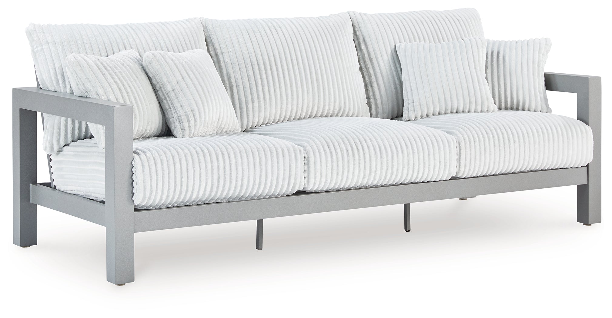 Hurley Park Gray Outdoor Sofa, 2 Lounge Chairs and Coffee Table