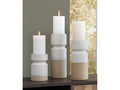 Hurston Ivory/Brown Candle Holder (Set of 3)