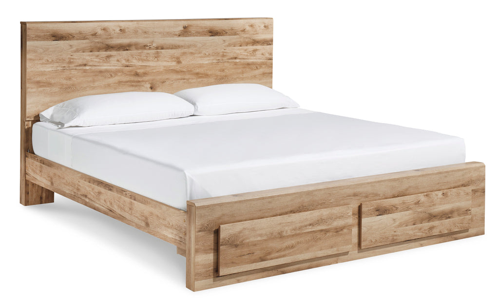 Hyanna Tan Brown Bed w/ FB Storage