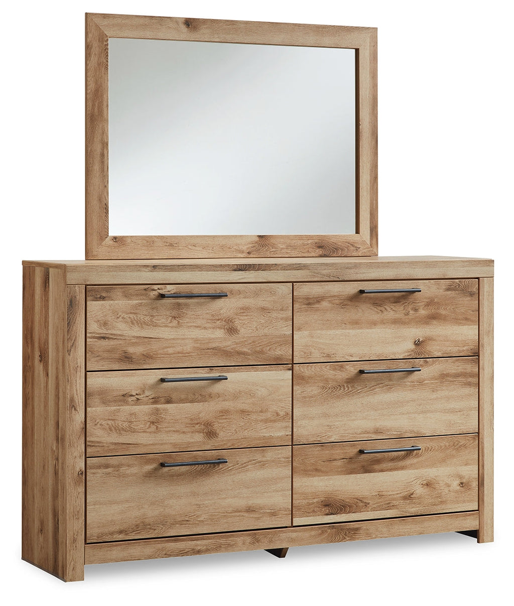 Hyanna Tan Brown Dresser, Mirror and 2 Nightstands