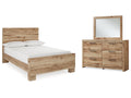 Hyanna Tan Brown Full Panel Bedroom Set with Dresser and Mirror
