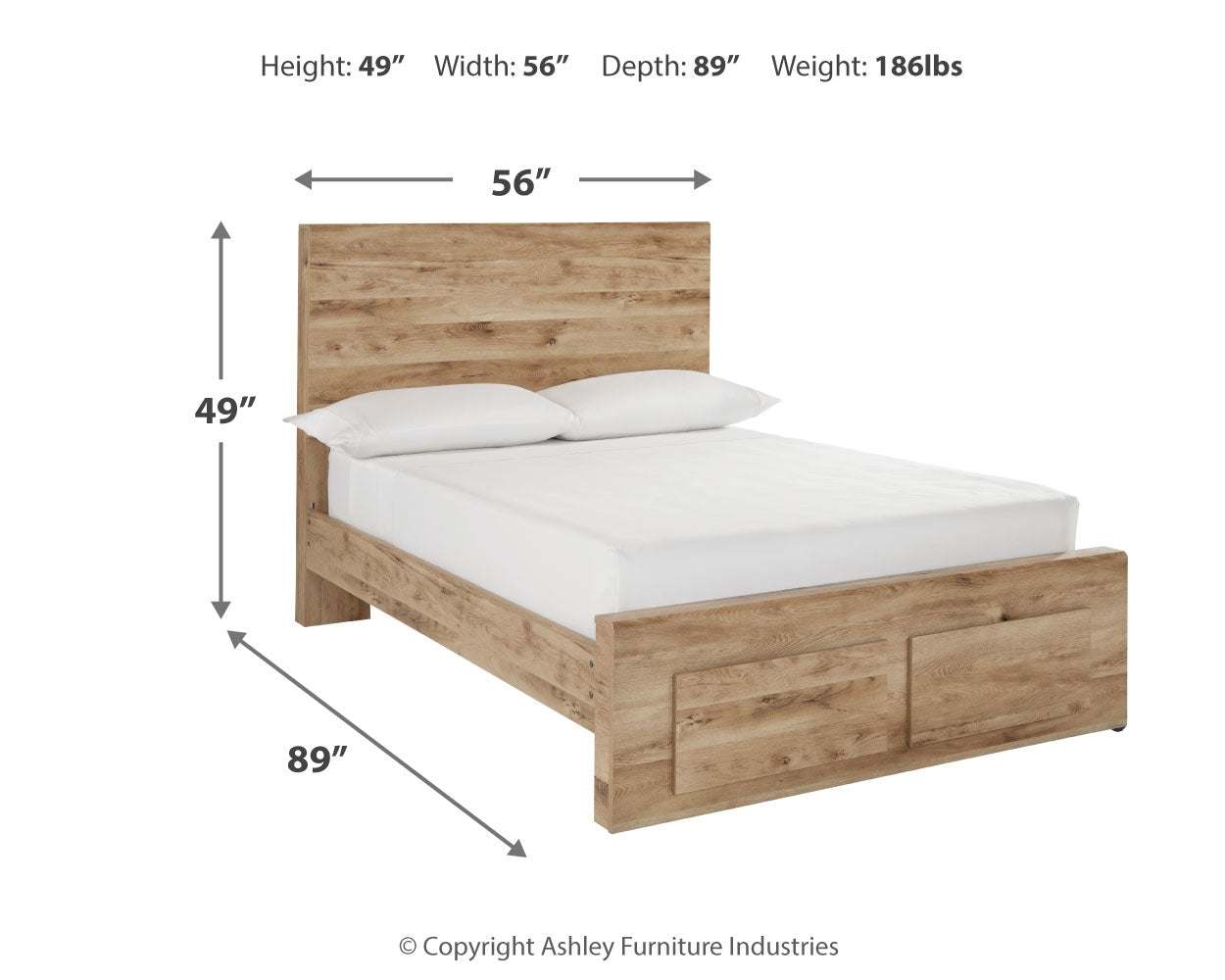Hyanna Brown Full Panel Storage Bedroom Set, Tan