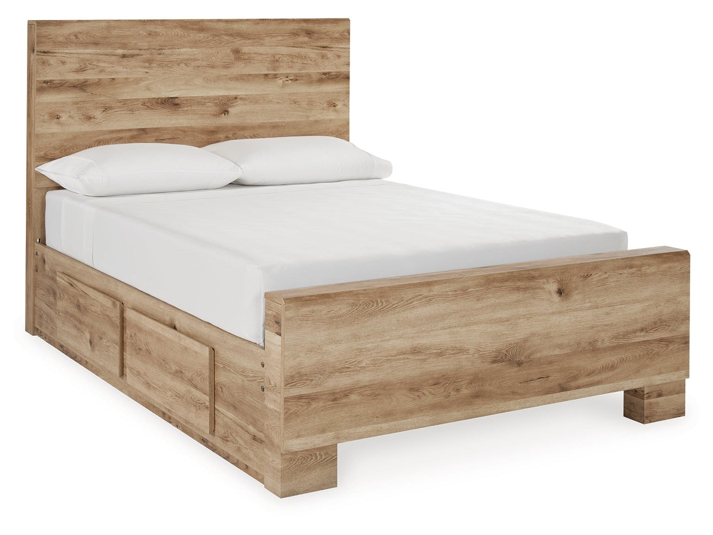 Hyanna Tan Brown Full Panel Youth Bed with 2 Side Storage