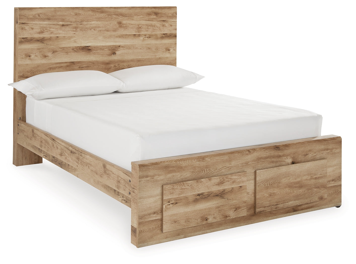 Hyanna Brown Full Storage Panel Bed, Dresser, Mirror and Nightstand, Tan