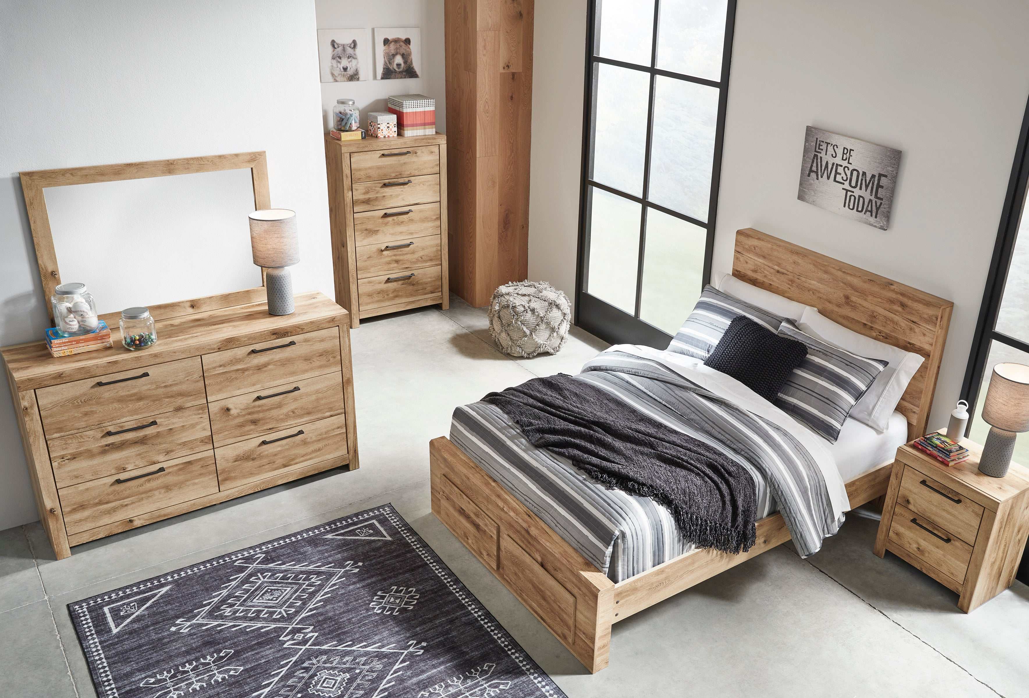 Hyanna Tan Brown Full Youth Bed w/ FB Storage