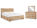 Hyanna Brown King Panel Bedroom Set, Tan