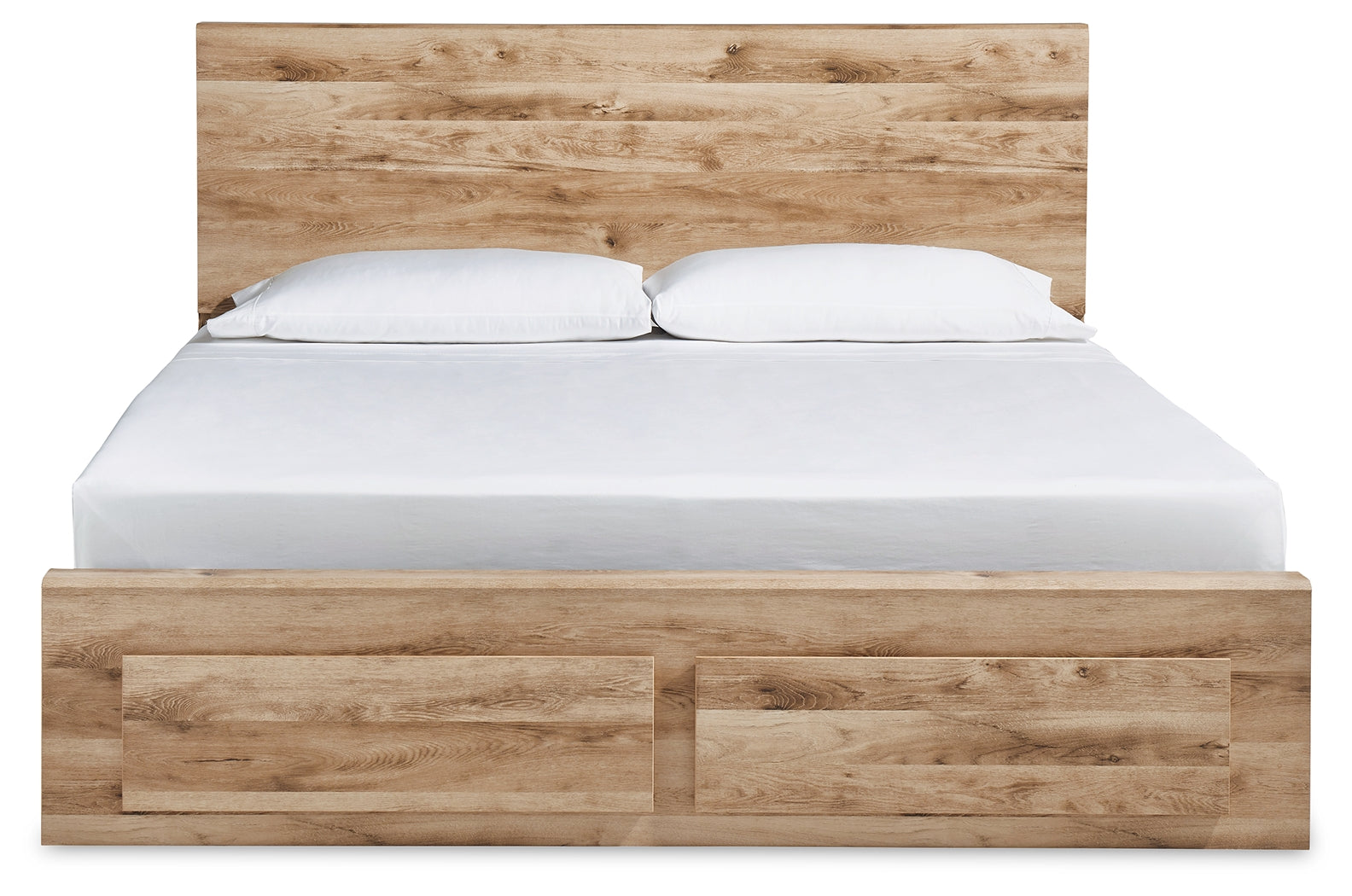 Hyanna Brown King Panel Storage Bedroom Set, Tan