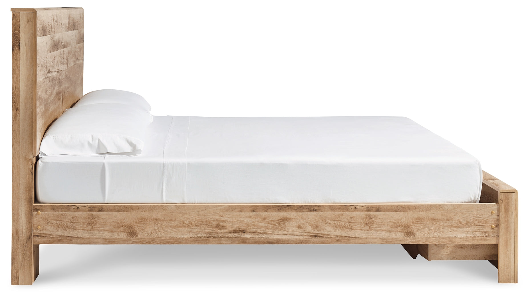 Hyanna Brown King Panel Storage Bedroom Set, Tan