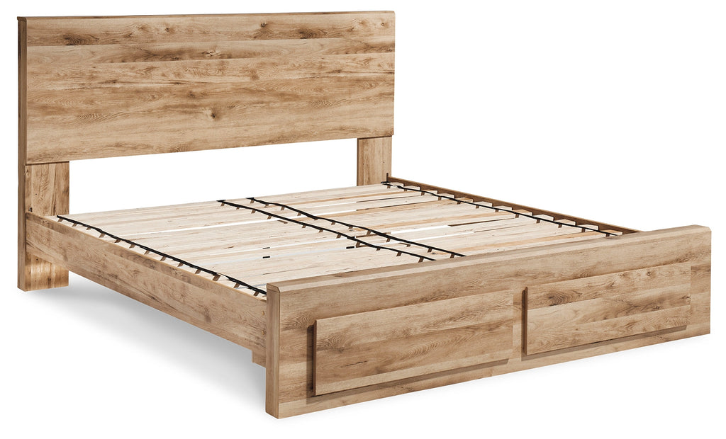 Hyanna Brown King Panel Storage Bedroom Set, Tan