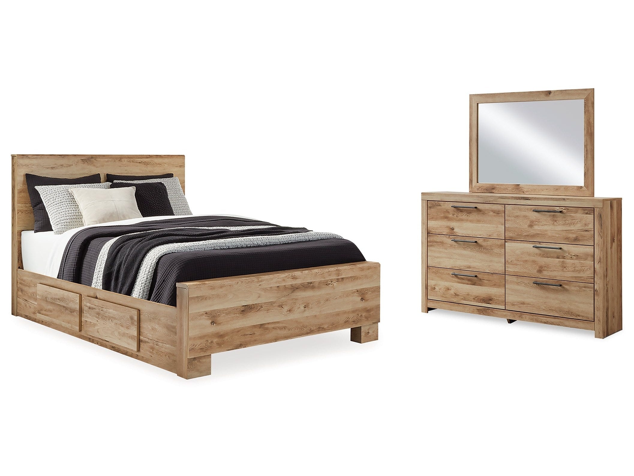 Hyanna Brown Queen Panel Bedroom Set, Tan