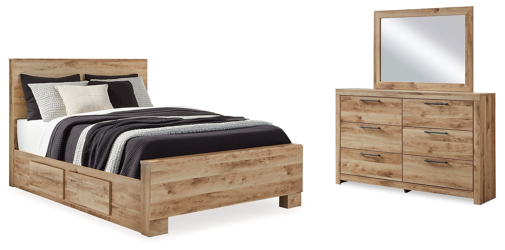Hyanna Brown Queen Panel Bedroom Set, Tan