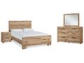 Hyanna Brown Queen Panel Bedroom Set, Tan
