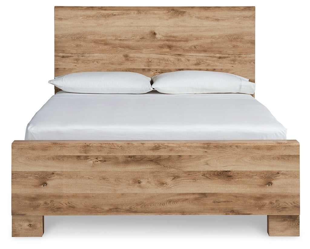 Hyanna Brown Queen Panel Bedroom Set, Tan