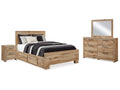 Hyanna Brown Queen Panel Bedroom Set, Tan