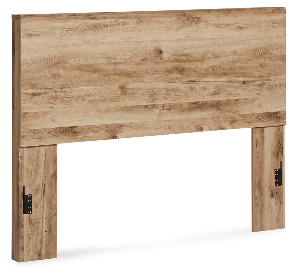 Hyanna Brown Queen Panel Headboard, Dresser, Mirror and Chest, Tan