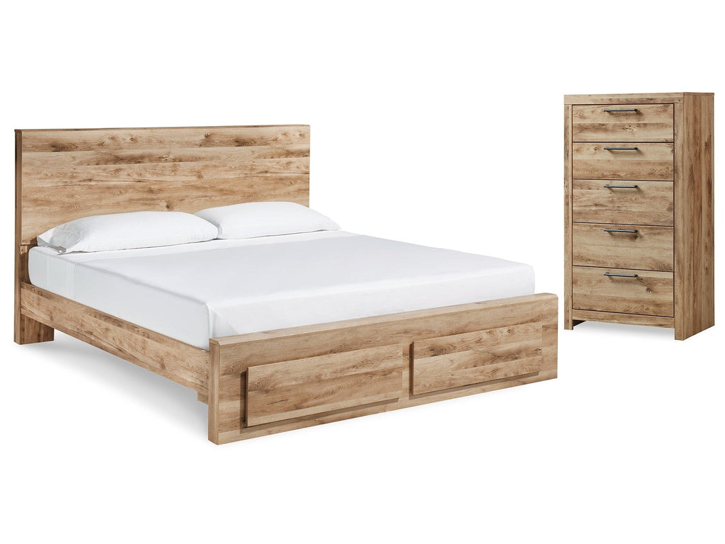 Hyanna Tan Brown Queen Panel Storage Bedroom Set with Chest