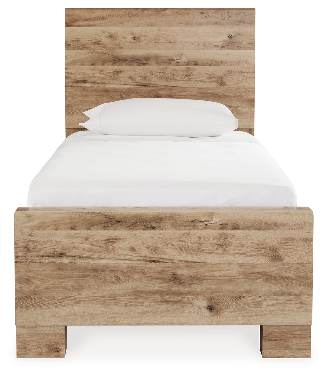 Hyanna Brown Twin Panel Bedroom Set, Tan