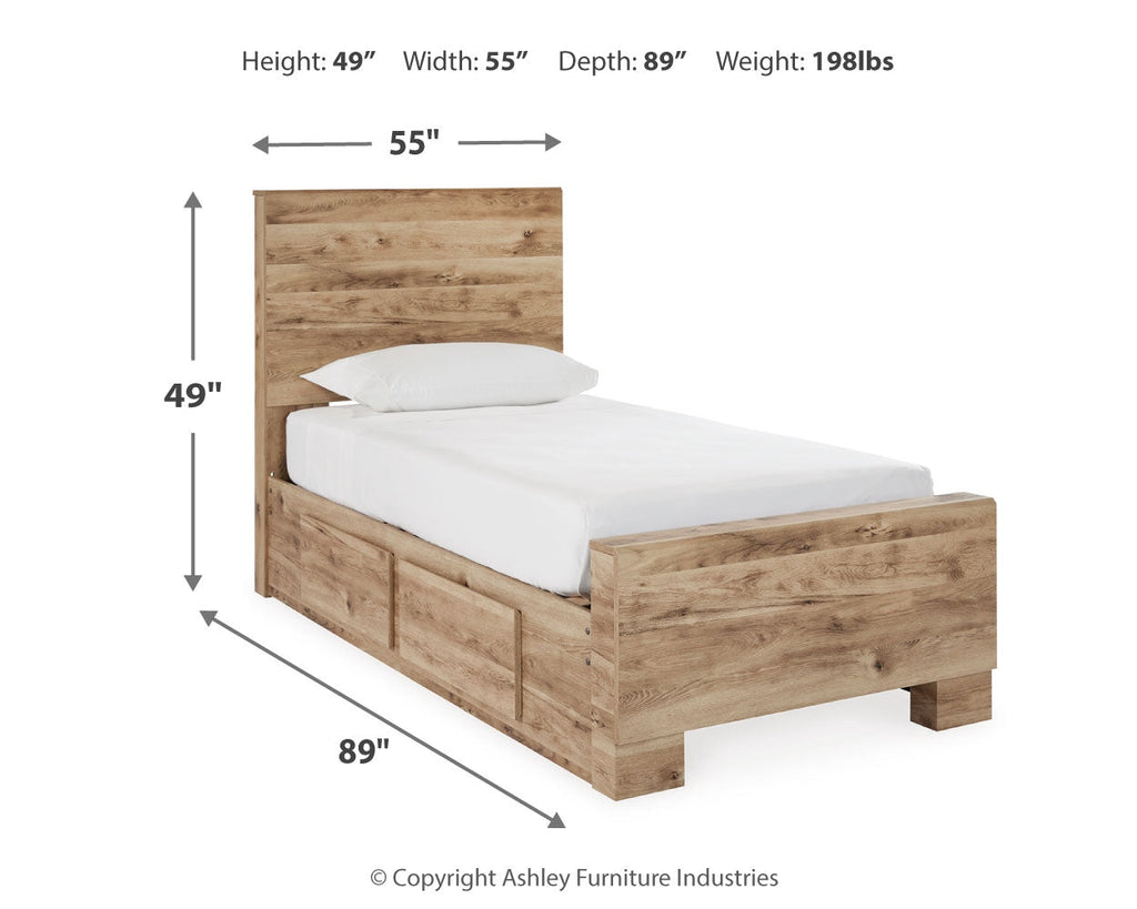 Hyanna Brown Twin Panel Bedroom Set, Tan