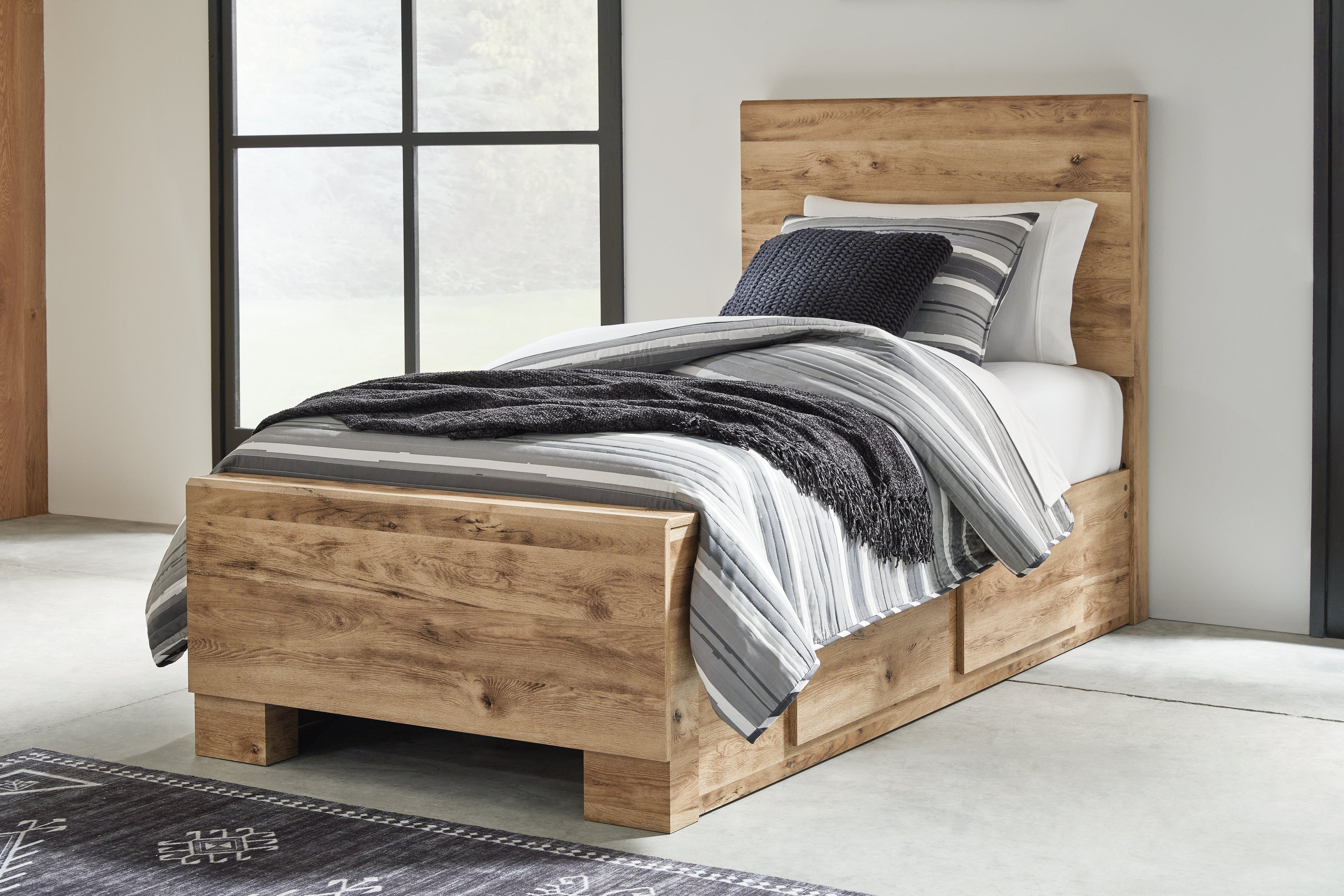 Hyanna Brown Twin Panel Bedroom Set, Tan