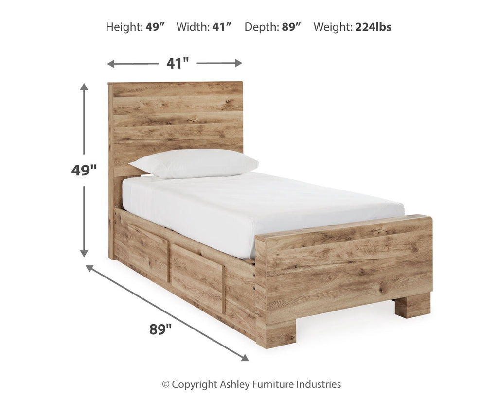 Hyanna Brown Twin Panel Bedroom Set, Tan