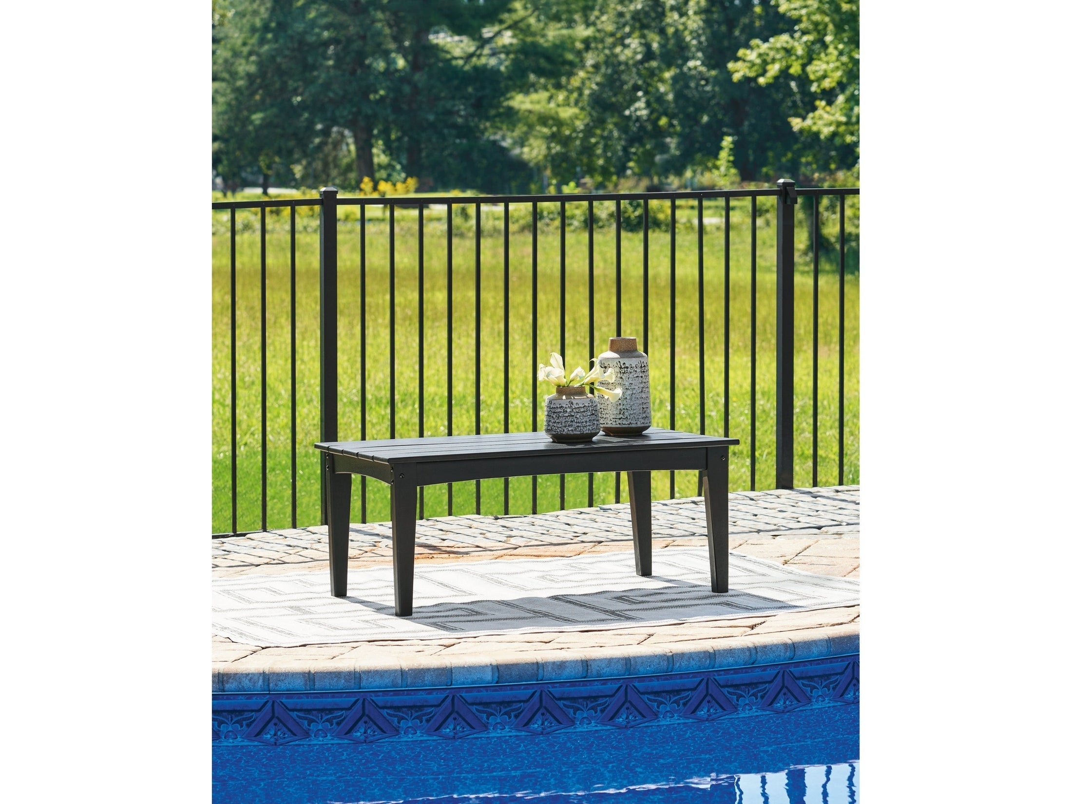 Hyland wave Black Outdoor Coffee Table