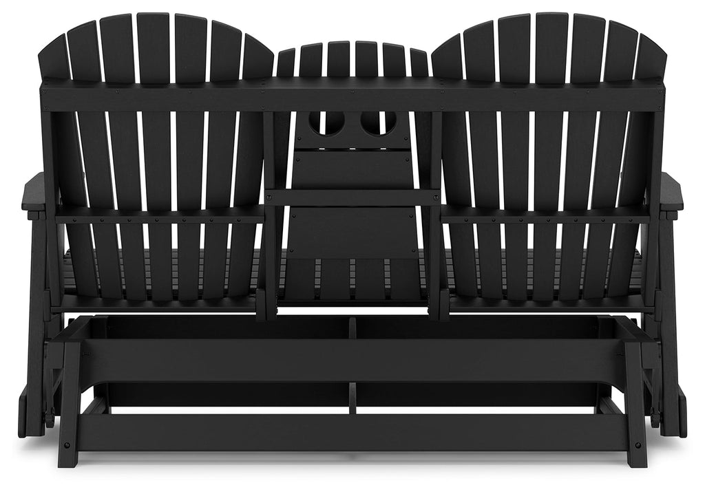 Hyland wave Black Outdoor Glider Loveseat