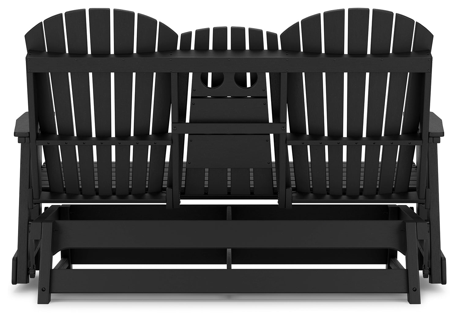 Hyland wave Black Outdoor Glider Loveseat