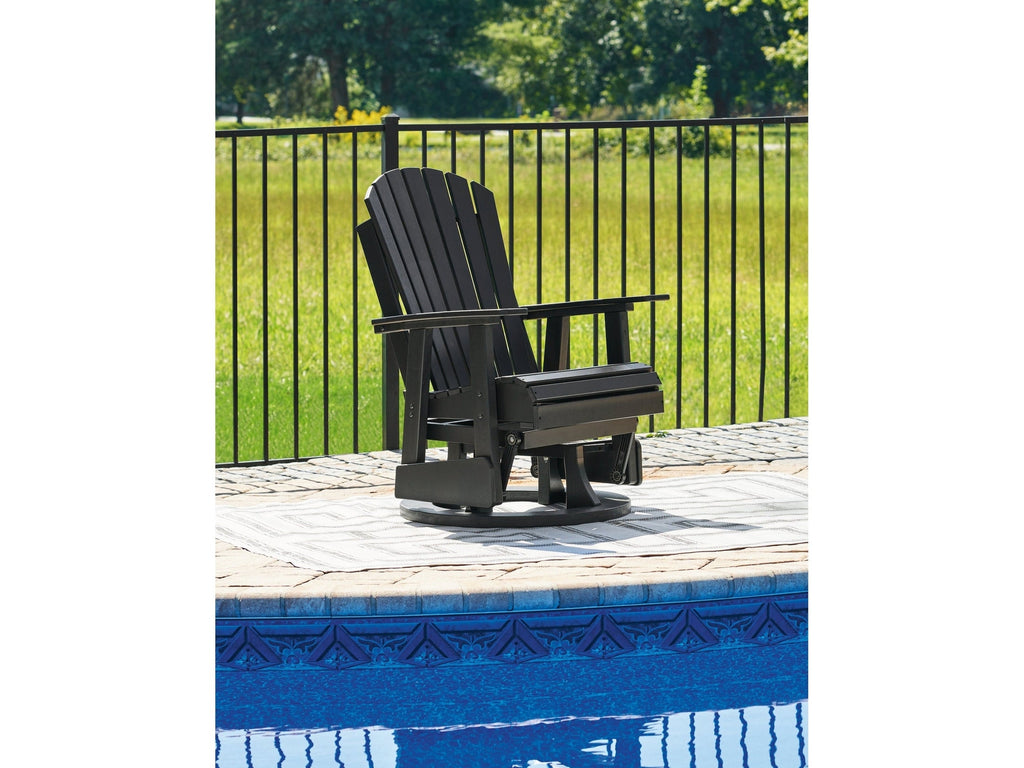 Hyland wave Black Outdoor Swivel Glider Chair